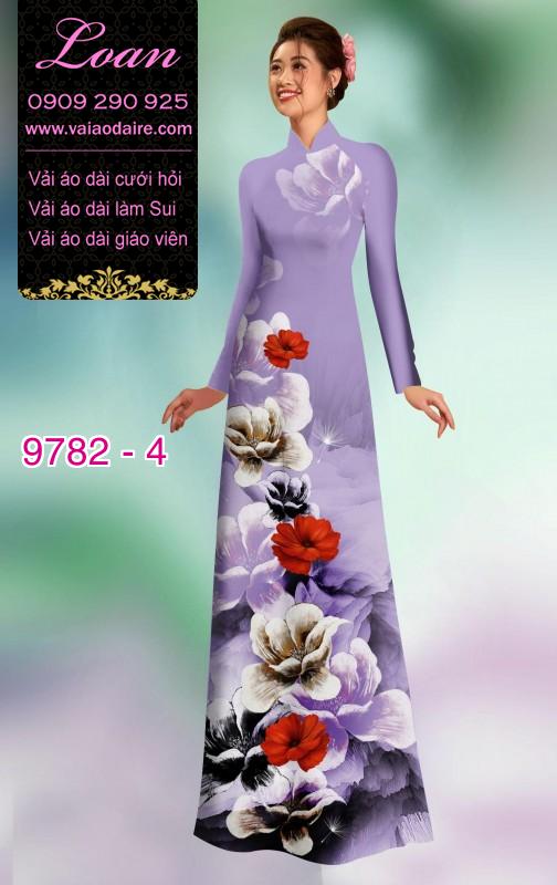 Vải áo dài hoa 3D