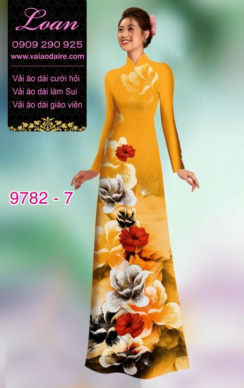 Vải áo dài hoa 3D