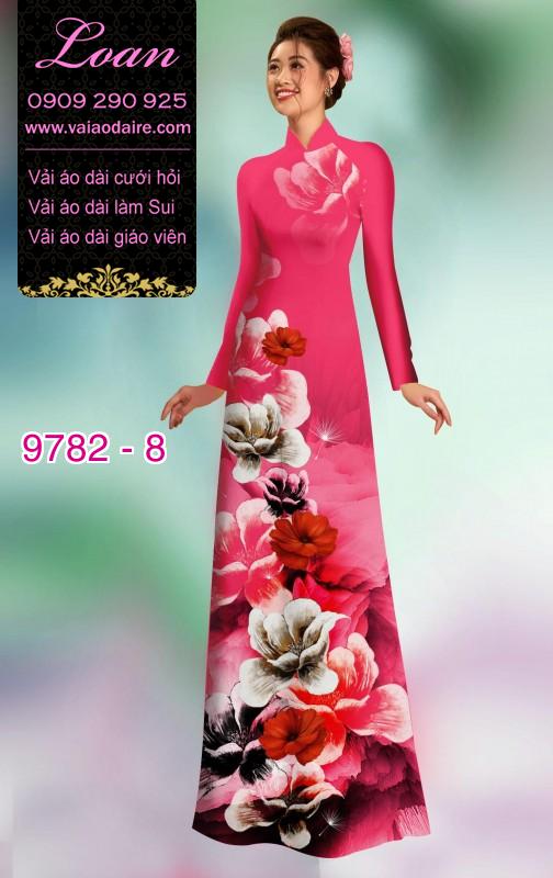 Vải áo dài hoa 3D