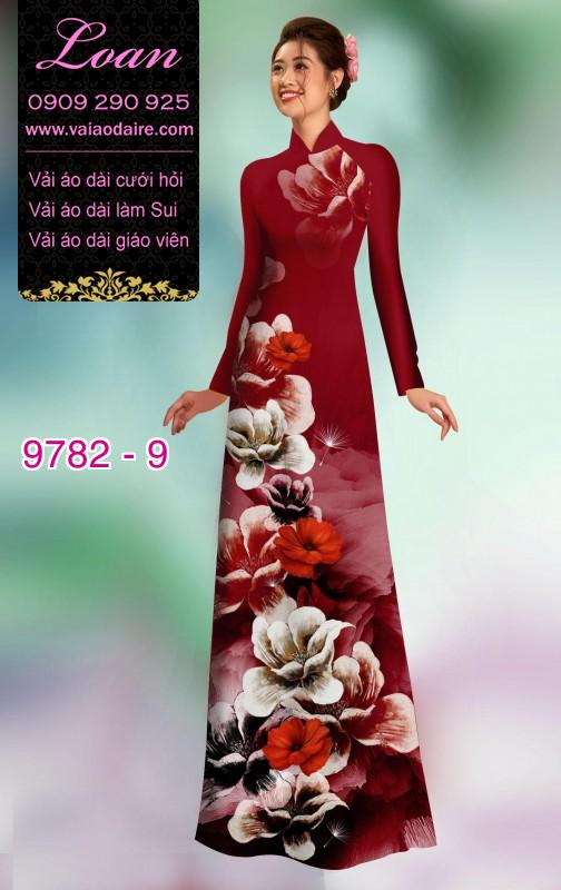 Vải áo dài hoa 3D