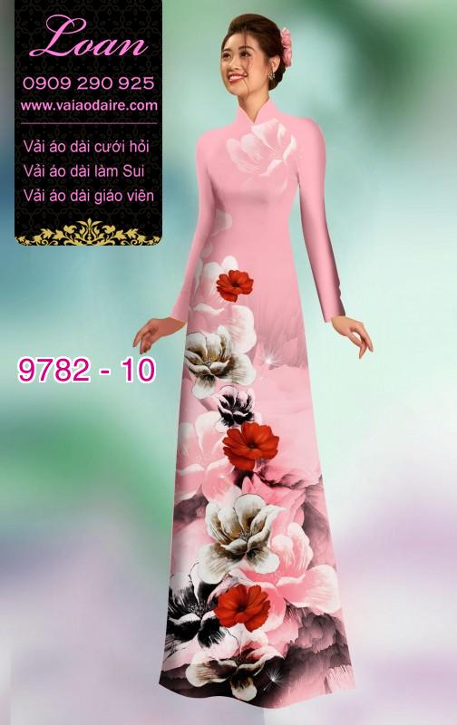 Vải áo dài hoa 3D