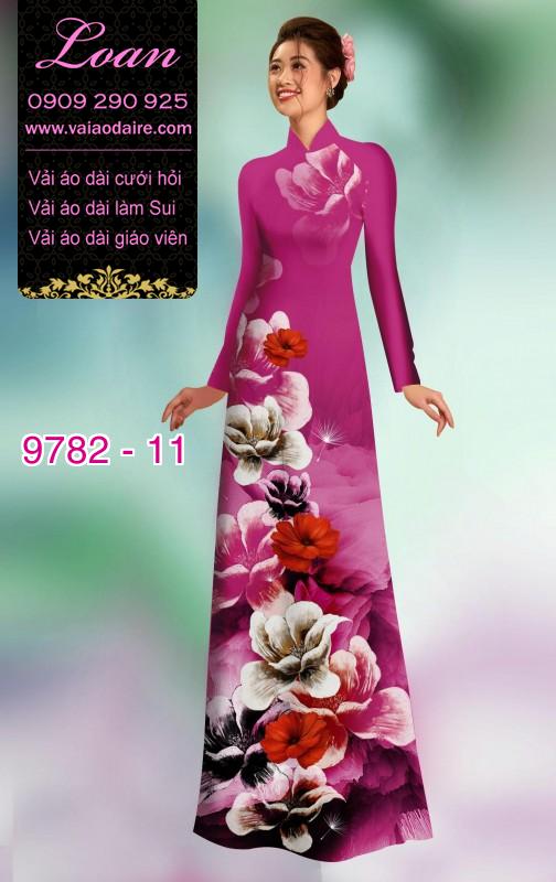 Vải áo dài hoa 3D