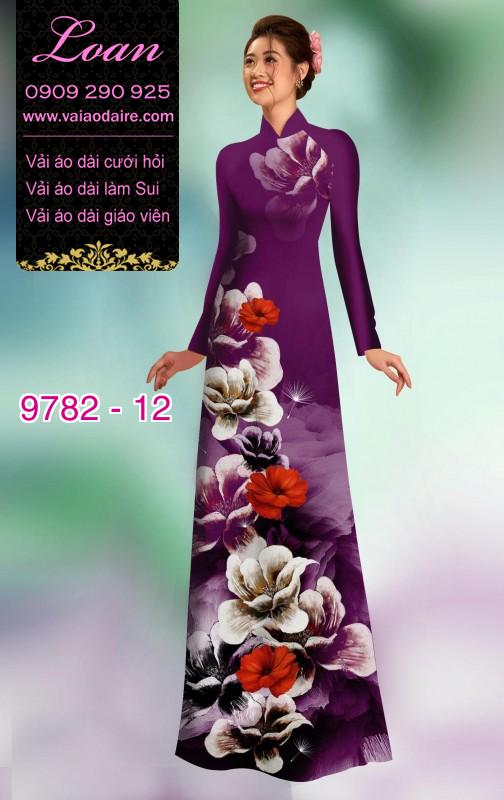 Vải áo dài hoa 3D