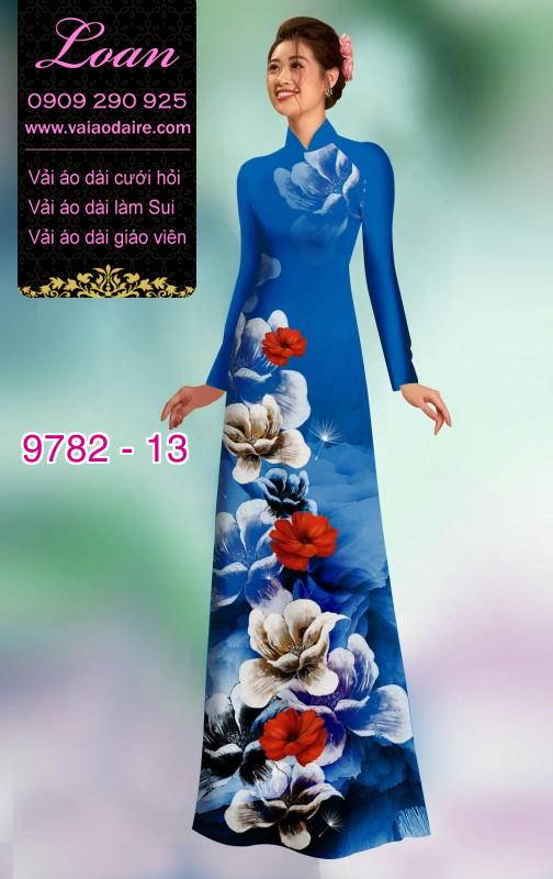 Vải áo dài hoa 3D
