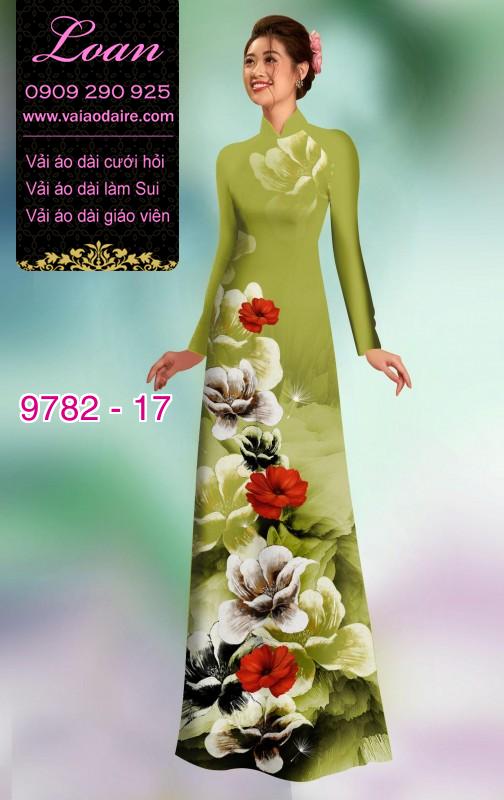 Vải áo dài hoa 3D