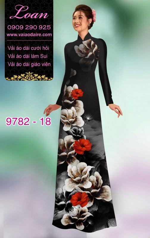 Vải áo dài hoa 3D