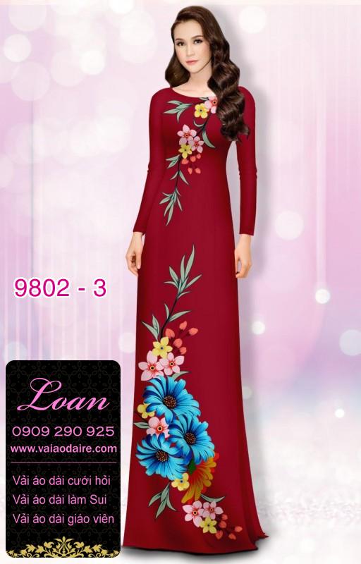 Vải áo dài hoa 3D