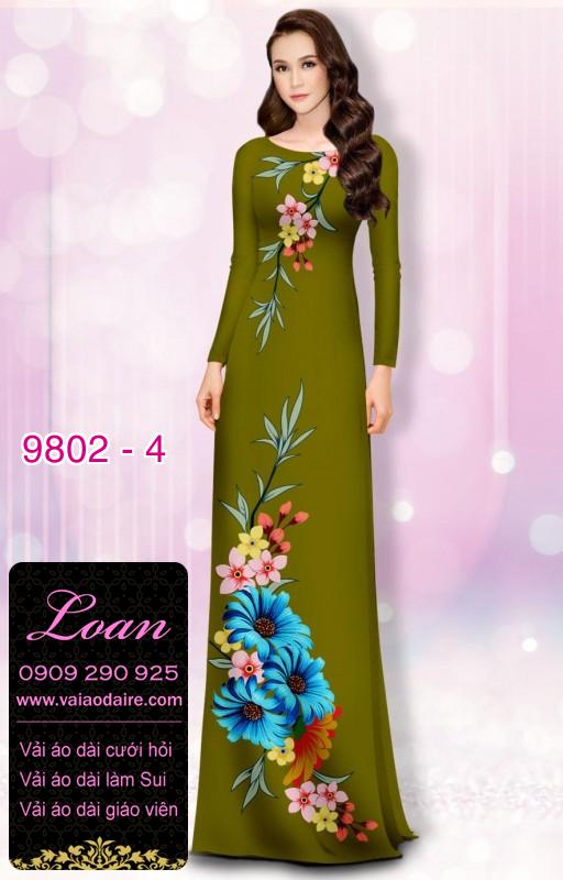 Vải áo dài hoa 3D