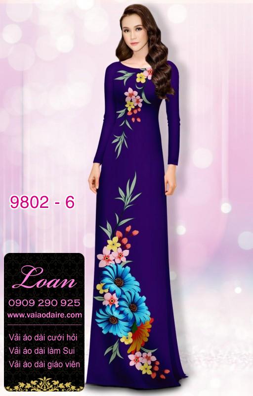 Vải áo dài hoa 3D