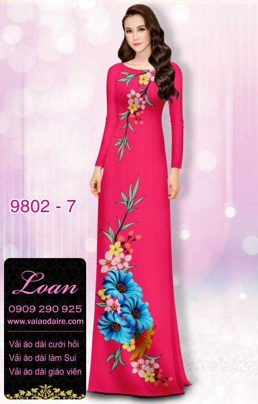Vải áo dài hoa 3D