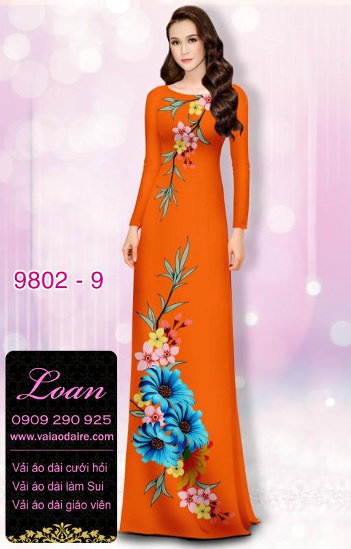 Vải áo dài hoa 3D