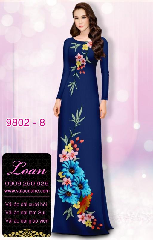 Vải áo dài hoa 3D