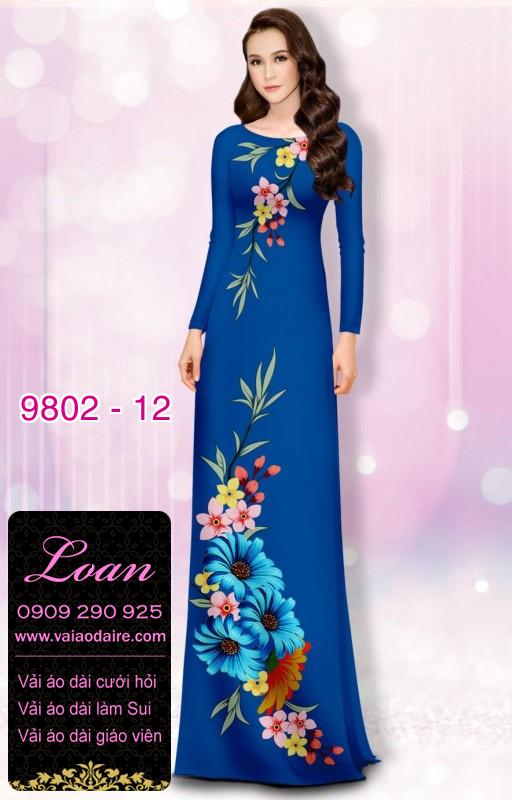 Vải áo dài hoa 3D
