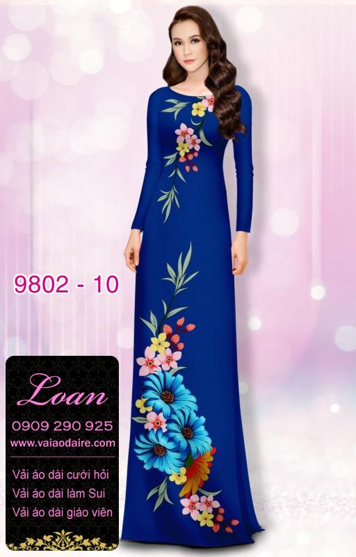 Vải áo dài hoa 3D