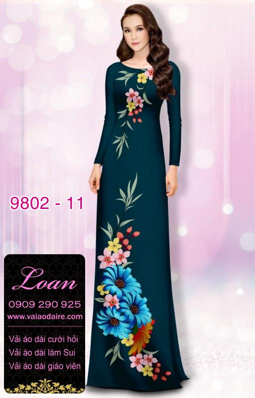 Vải áo dài hoa 3D