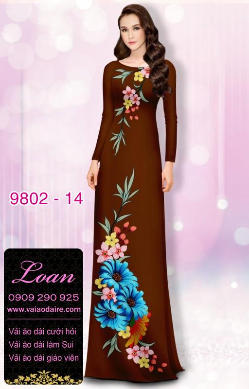 Vải áo dài hoa 3D
