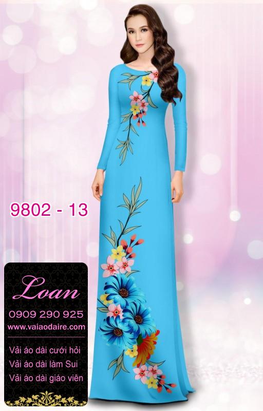 Vải áo dài hoa 3D
