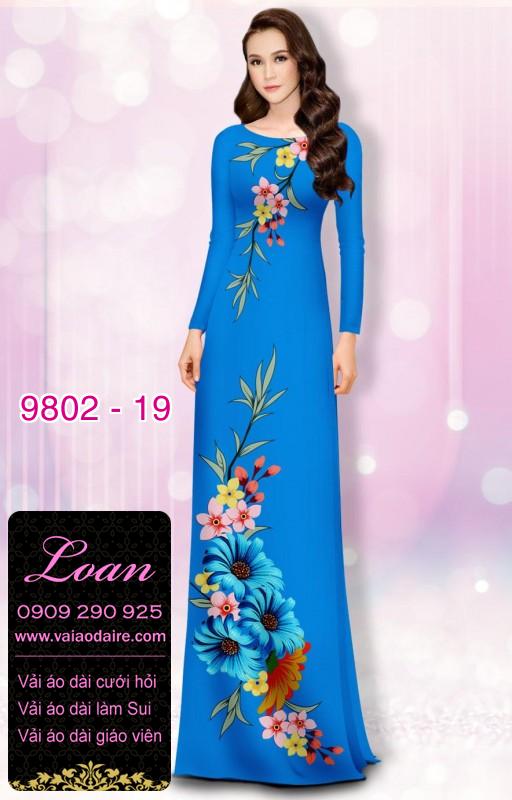 Vải áo dài hoa 3D