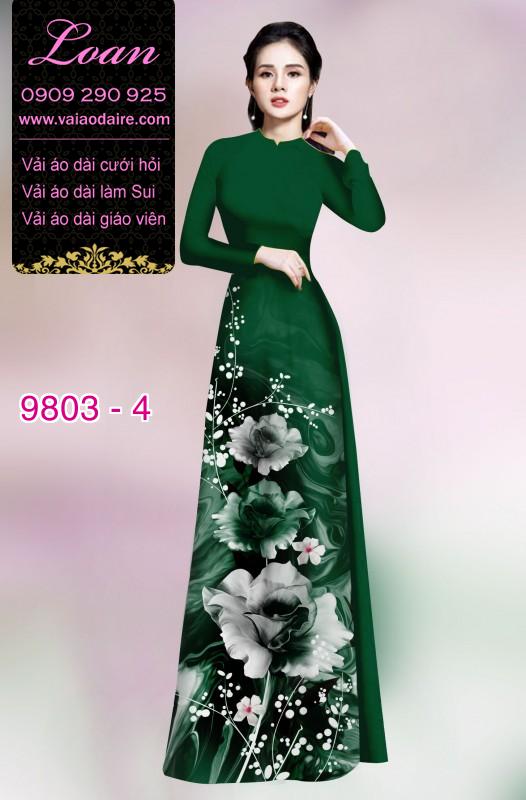 Vải áo dài hoa 3D