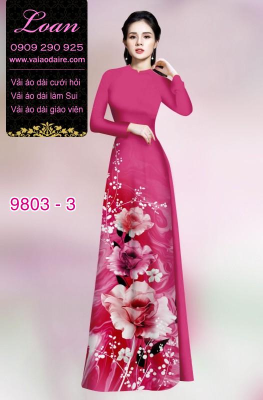 Vải áo dài hoa 3D