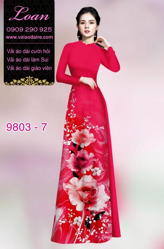 Vải áo dài hoa 3D