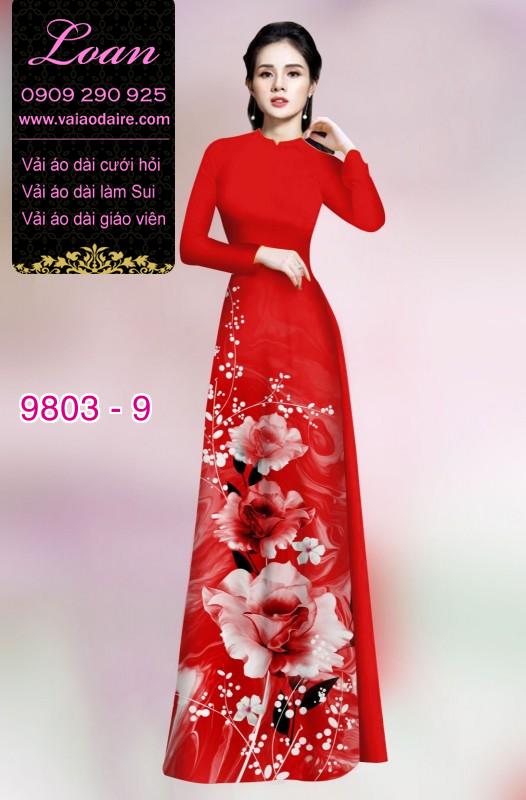 Vải áo dài hoa 3D