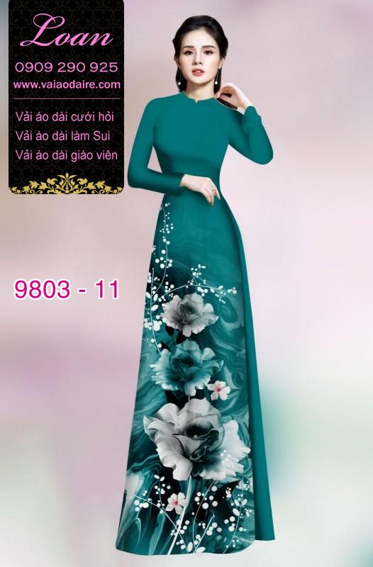 Vải áo dài hoa 3D