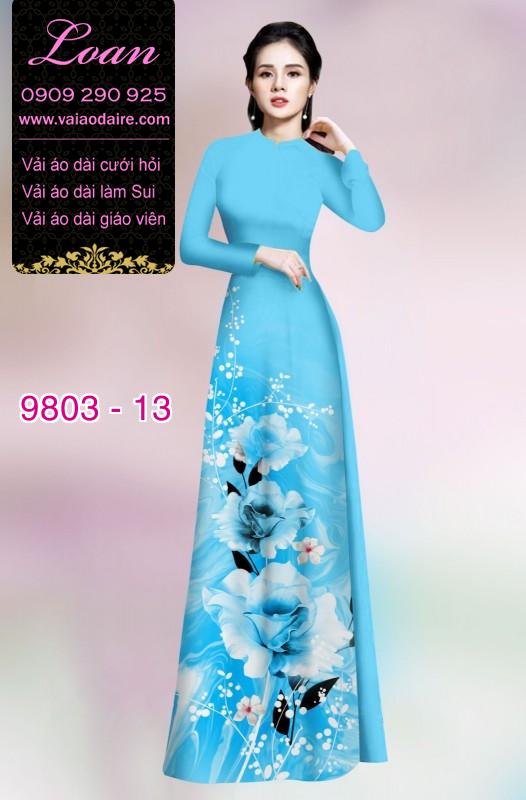 Vải áo dài hoa 3D