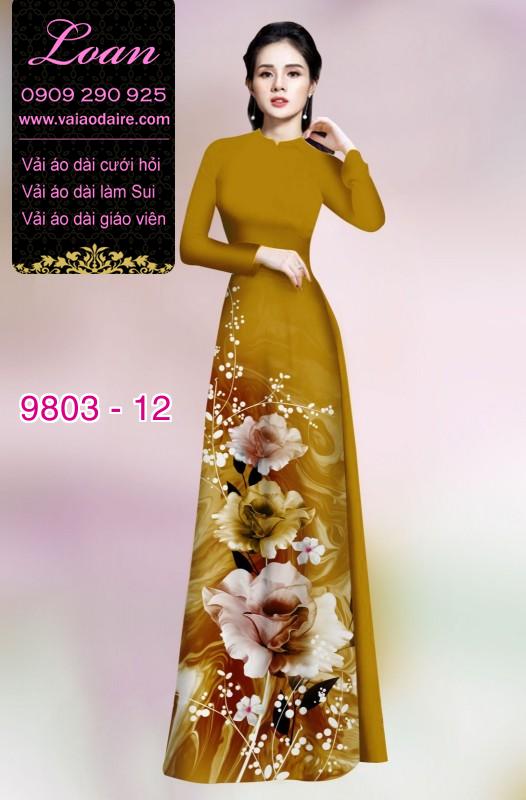 Vải áo dài hoa 3D