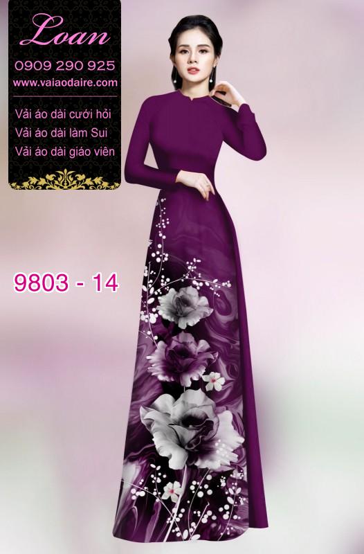 Vải áo dài hoa 3D
