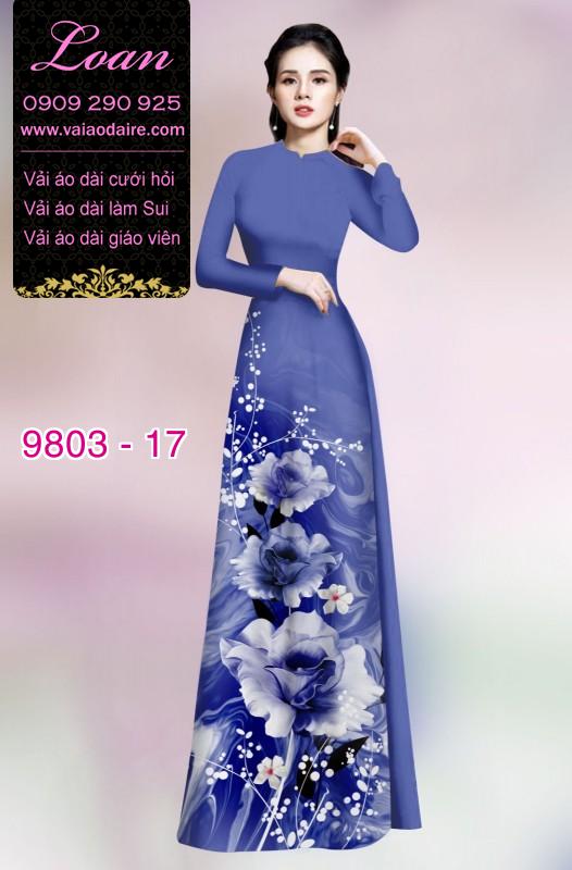 Vải áo dài hoa 3D