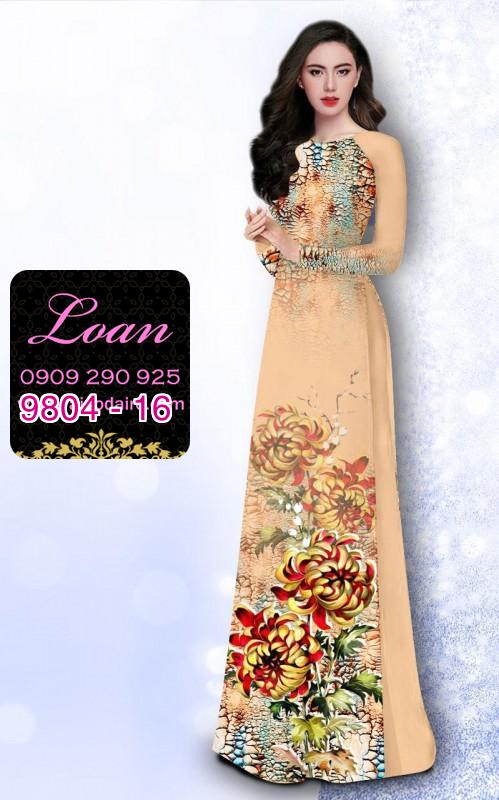 Vải áo dài hoa Cúc Đại Đóa