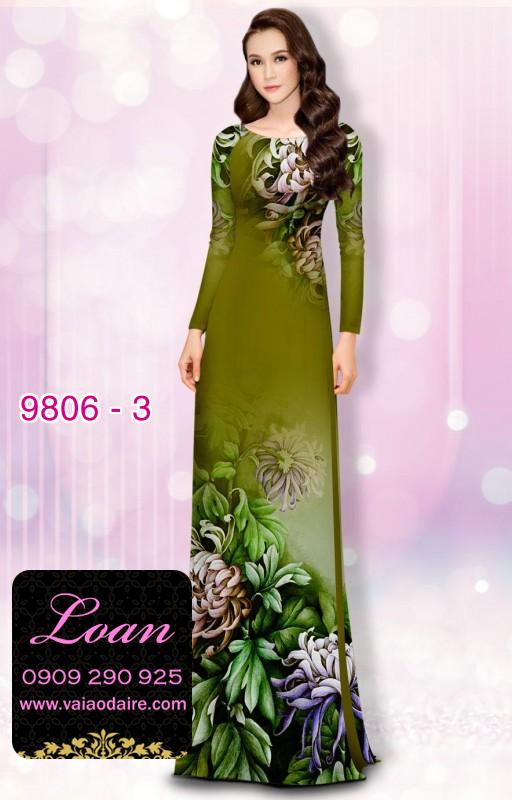Vải áo dài hoa 3D