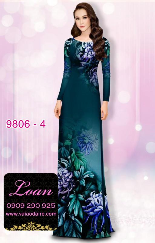 Vải áo dài hoa 3D