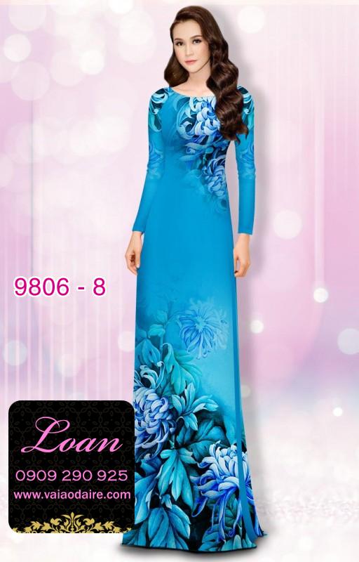 Vải áo dài hoa 3D