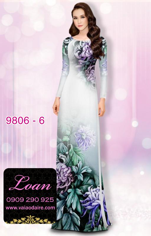 Vải áo dài hoa 3D