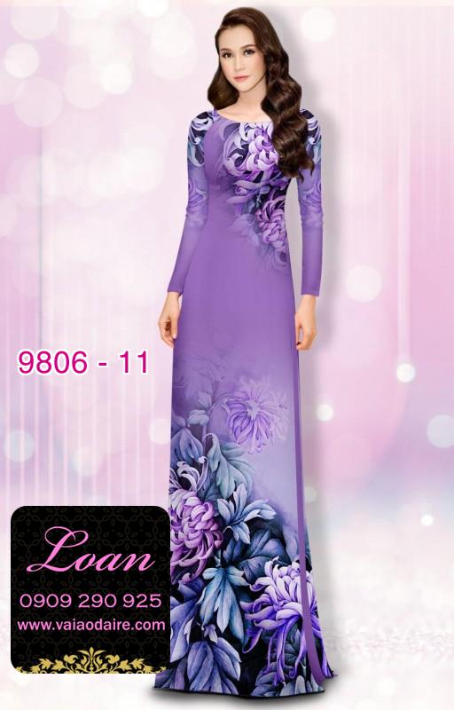 Vải áo dài hoa 3D