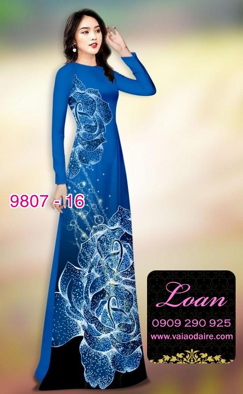 Vải áo dài hoa 3D