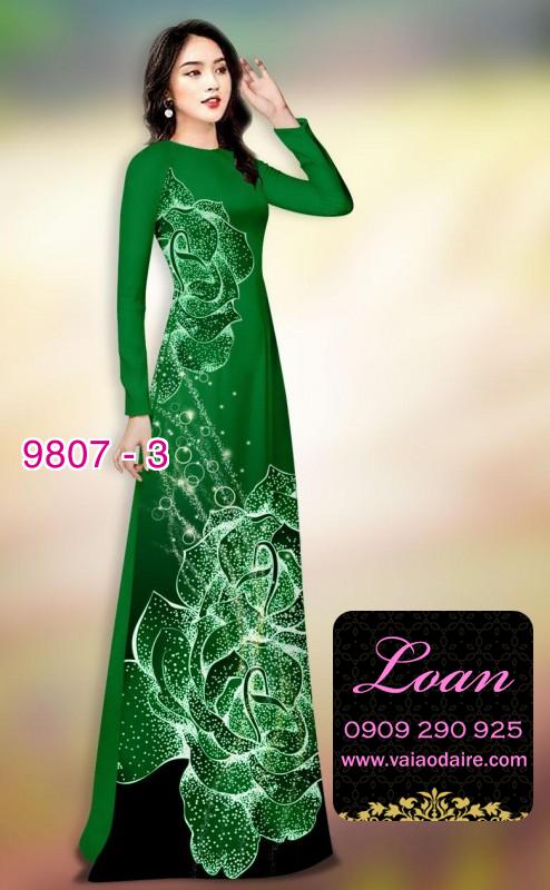 Vải áo dài hoa 3D