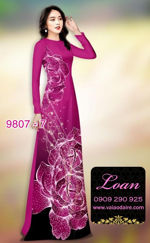 Vải áo dài hoa 3D