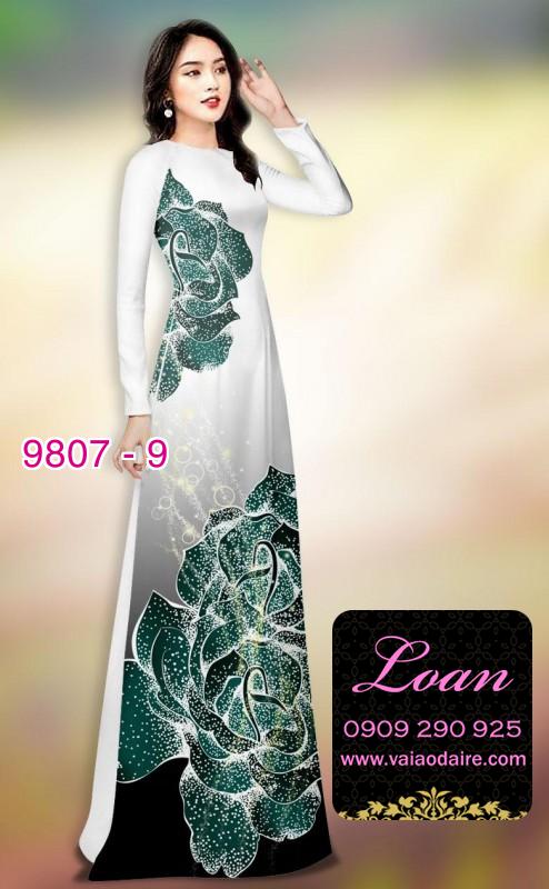 Vải áo dài hoa 3D