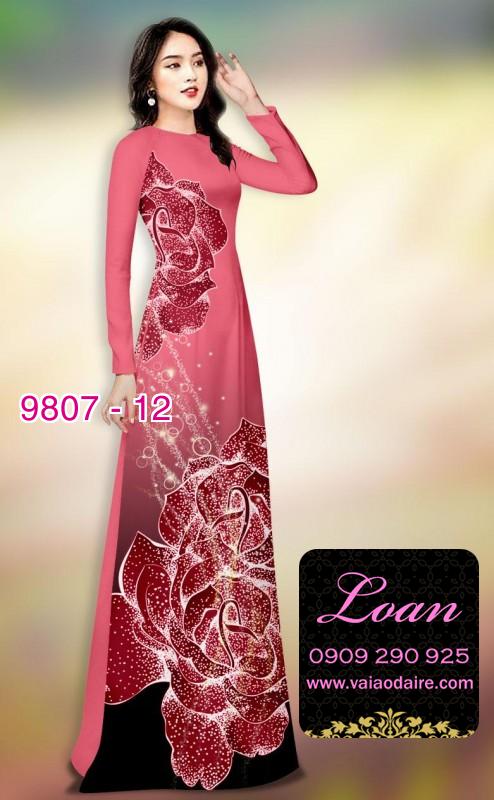 Vải áo dài hoa 3D