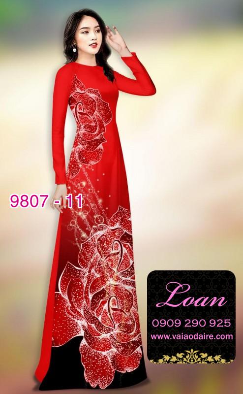 Vải áo dài hoa 3D