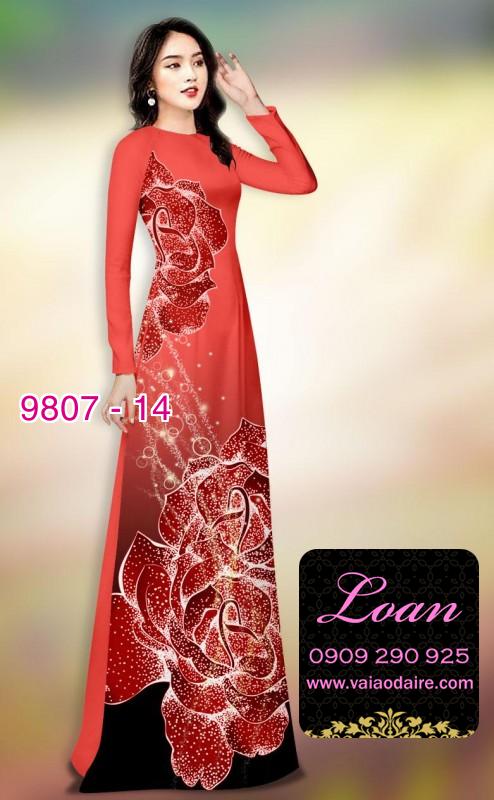 Vải áo dài hoa 3D