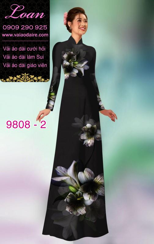 Vải áo dài hoa 3D