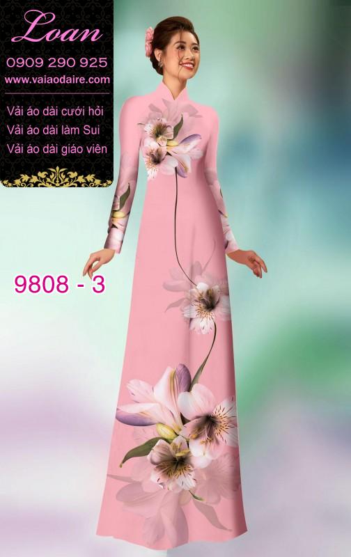 Vải áo dài hoa 3D