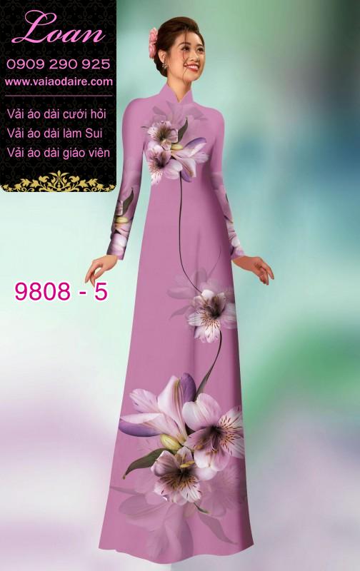 Vải áo dài hoa 3D