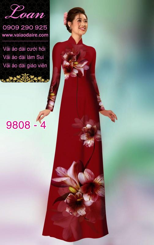Vải áo dài hoa 3D