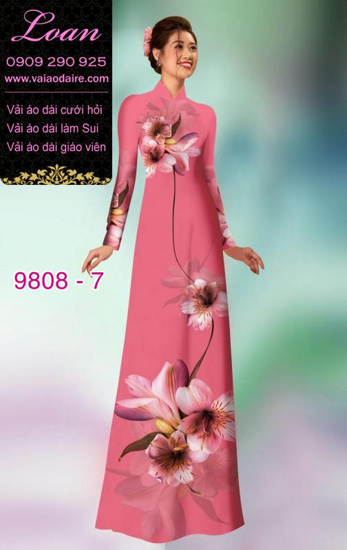 Vải áo dài hoa 3D