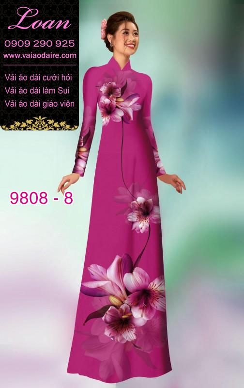 Vải áo dài hoa 3D